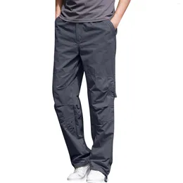 Men's Pants Cargo Trousers Hiking Large Pocket Plain Comfort Breathable Baggy Men H 1 Apparel