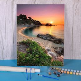 Number Sunset Beach Painting By Numbers Package Acrylic Paints Set 50*70 Canvas Painting New Design For Adults Drawing Wall Handicraft