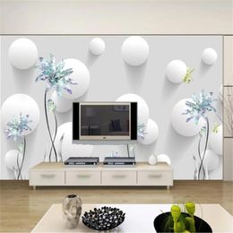 Wallpapers Custom Wallpaper 3d Po Murals European Dream Flower Embossed Stereo Mural TV Background Wall Papers Home Decor