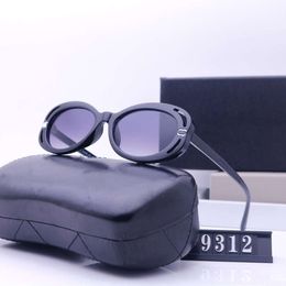 Luxury Channelsunglasses Womens Oval Hollow Personalised Sun Eyes Popular Street Photo Ultra Light Sun Protection Sunglasses