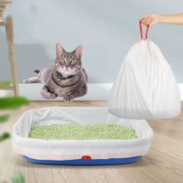 Housebreaking 1 Roll 20 Cat Litter Bag Practical Cat Toilet Bag Thick Cat Litter Box Bag Hygiene Elastic Litter Box Liners Kitten Pet Supply
