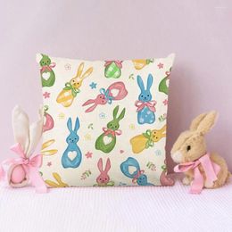 Pillow Zippered Throw Case Festive Easter Egg Cover With Exquisite Pattern Super Soft Fabric Washable For Spring