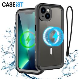 CASEiST Professional IP68 Waterproof Phone Case Snowproof 360 Full Protective Underwater Swimming Diving Magnetic Ring Cover For Apple iPhone 15 14 13 Pro Max Plus
