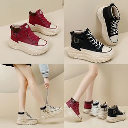 NEW High top shoes spring and autumn vintage women's shoes thick soled small white shoes leisure sports board shoes GAI