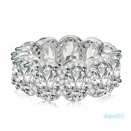 Stunning Promise Ring Sterling Sier 11pcs Oval Diamond Engagement Rings for Women