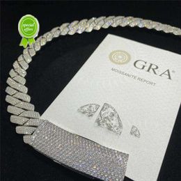 Heavier Big Guy 20mm 4 Row Diamonds Cuban Necklace 925 Sterling Silver Iced Out Vvs Moissanite Diamond Link Chain QMOX