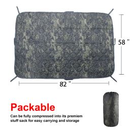 Mat Military Poncho LinerBlanket Thermal Insulated Camping Blanket Large Portable Water Resistant for Hiking Outdoor Survival Comes