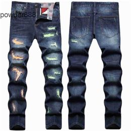 2024 New Straight Leg for Men Designer Hip Hop Fashion Mens Pants Jeans Top Quality Purple Motorcycle Cool Denim Pant LFHR