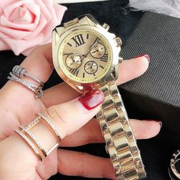 Special Brand New Top Quality Women Fashion Casual Watch Big Dial Gold Man Wristwatches Luxury Lovers lady male couple Clock class251f