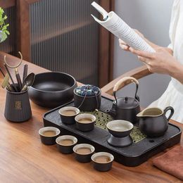 Teaware Sets Black Kungfu Tea Set Ceremony Portable Antique China Matcha Infuser Services Mate Cup Gift Tazas De Te Tableware