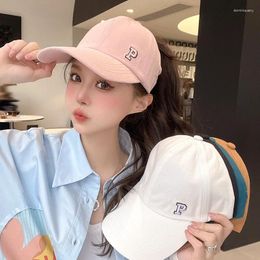 Ball Caps Solid Color P Letter Women Baseball Cap Summer Empty Top Sun Hat Casual Sports Girls