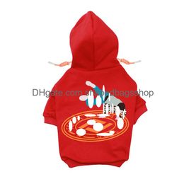 Dog Apparel Designer Clothes Brand Soft And Warm Dogs Hoodie Sweater With Classic Design Pattern Pet Winter Coat Cold Weather Jackets Otje0