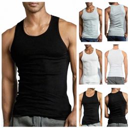 men's Tank Tops Undershirt Gym Workout Stringer Fitn T Shirt Beater Undershirt Mens Sleevel Gyms Vests Cott Singlets H1De#