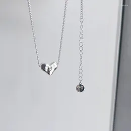 Pendants 925 Sterling Silver Necklace Heart Love Simple Graffiti Punk Geometric For Women Girl Jewellery Gift Drop Wholesale