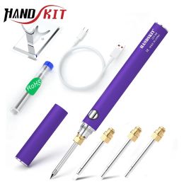 Soldeerijzers Battery Soldering Iron Set Adjustable Temperature 8W Ceramic Core Heating Portable Home Welding Solder Repair Tools