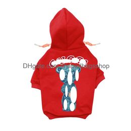 Dog Apparel Designer Clothes Brand Soft And Warm Dogs Hoodie Sweater With Classic Design Pattern Pet Winter Coat Cold Weather Jackets Oteyy