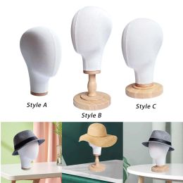 Stands 54cm Wig Making Styling block Head Mannequin Head for Headdress Eyeglasses Earphones Tabletop Hats Display with Wood Base