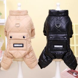 Jackets Pet Dog Coat Clothes for Small Dogs Pets Thicken Waterproof Winter Cotton Padded Dog Clothing Jumpsuit Chihuahua Cats Costume