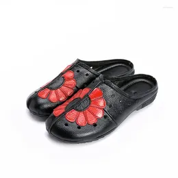 Casual Shoes MVVJKE Women Flat Genuine Leather Hand-made Ladies Cow Yellow/Gray/red Flats