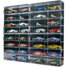 Bins 1/64 Toy Cars Acrylic Display Case Clear Showcase Cabinet Storage Box for Hot Wheels Storage Mini Car Model&Fk Finishing Cabinet