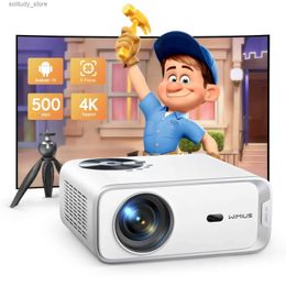 Other Projector Accessories Wimius Android Projector 500ANSI Full HD 1080P 4K Video Portable Projector WiFi 6 Projector P63 Home Theater Video Projector Q240322