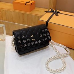 All-match First Layer Cowhide Rhombus Bag Golden Ball Chain Bag New Shoulder Crossbody Women's Bag Small Square Bags