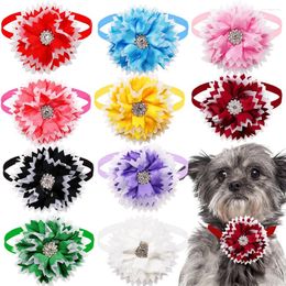 Dog Apparel 10/50PCS Flower Shaped Bowtie Pet Bow Beauty Accessories Adjustable Cute And Cat Decorative Tie Products