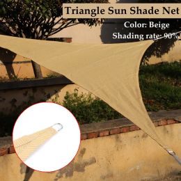 Nets Triangle Sun Shade Net Beige Fabrics Shading 90% Outdoor AntiUV Cooling Garden Gazebo Shadow Awning Custom Sunshading Net