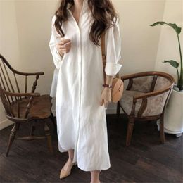 Female Shirt 2024 Spring New Korean Edition Women's Large Loose Shirt Skirt Long Solid Colour Women's Shirt Coat Women