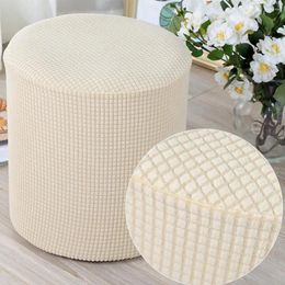 Chair Covers Modern Stool Seat Cover Easy To Install Solid Color Jacquard Foot Non Slip Protector Protective