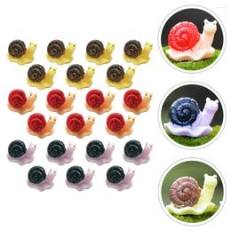 Garden Decorations 21 Pcs Mini Snail Statue Decoration For Home Models Accessories Room Decour DIY Resin Ornament Figurine