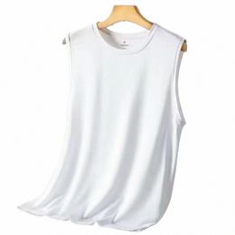 popular Mens O-neck Breathable Sleevel T Shirts Boys Good Stretchy Undershirts Ice Silk Sports Vest Tank Tops Sleepwear u2Qx#