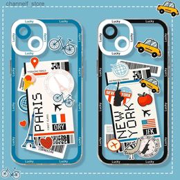 Cell Phone Cases World City Travel Tokyo New York London Clear Phone Case For iPhone 15 14 13 12 Mini 11 Pro Max X XR XS 7 8 Soft Silicone CoverY240325
