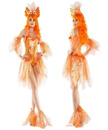 Goldfish Costume Adult Funny Fish Halloween Fancy Dress MS100329517118