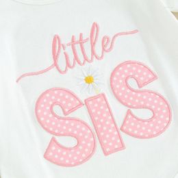 Clothing Sets 3 Piece Baby Girl Summer Outfit Little SIS Letter Short Sleeve Bodysuit And Dots Print Shorts Set With Headband