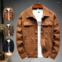 Men's Jackets 2024 Spring Cotton Stretch Solid Colour Handsome Korean Style Slim Fit Denim Coat For Men