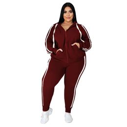 Noeyois Womens Plus Size 2 Piece Outfits Long Sleeve Sweatsuit Hooded Tracksuit Sets Matching Loungewear with Pockets