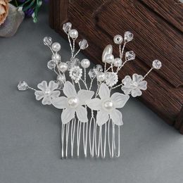 Hair Clips Wedding White Crystal Comb Luxurious Crystals Strong Hold Piece For Woman Decorative Ornaments