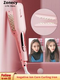 Irons Ceramic Curling Iron Increase Hair Volume Widened Fluffy Corn Wave Corrugated Styling Curler For Women Negative Ion Crimper Tool