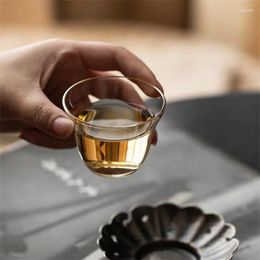 Cups Saucers 2Pcs/Lot Small Capacity 75ml Heat Resistant Kung Fu Glass Tea Cup Set Teacup Japanese Style Tasting Clear White Wine