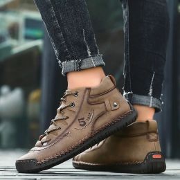 Boots Men Vintage Ankle Boots Comfortable Casual Shoes Men Fashion Casual Boots Male Suitable Shoes Outdoor Comfortable Sneakers Men