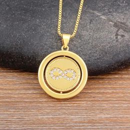 Pendant Necklaces Nidin Personalised Design Women Number 8 Endless Shape Gold Plated Friendship Chain Necklace Jewellery Friend Gift