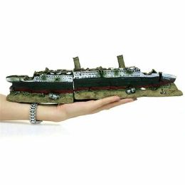 Decorations Fish Tank Titanic Model Resin Aquarium Wrecked Boat Ship Decoration Artificial Fish Tank Ornament Sunk Ship Boat