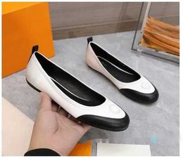Real Leather Patchwork Women High quality Flat Loafers New Ballet Flats Dress For Women Designer Brand Mary Jane Shoes