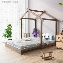 Baby Cribs Montessori Modern Childrens Wood Furniture Sing Bed for Boys and Girls Queen Size Mobi Baby Crib Free Shipping L240320