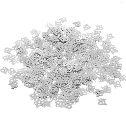 Party Decoration 600 PC Birthday Glitter Number Confetti Table Silver Decor Decorate