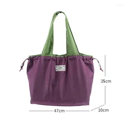 Storage Bags 1PC Foldable Shopping Bag Reusable Travel Grocery Eco-Friendly Simple Solid Color Portable Supermarket