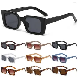 Sunglasses UV400 Gradient Small Frame Shades Square Rectangle Leopard Sun Glasses