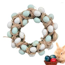 Decorative Flowers Handcrafted Easter Egg Wreath Decor Artificial Flower Garland Creative Wreaths Ornaments Wall DIY Party Decoration