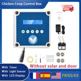 Accessories Automatic Chicken Coop Door Control Cage With Timer And Light Sensor With LCD Display Connectable Solar Farming Chicken Cage